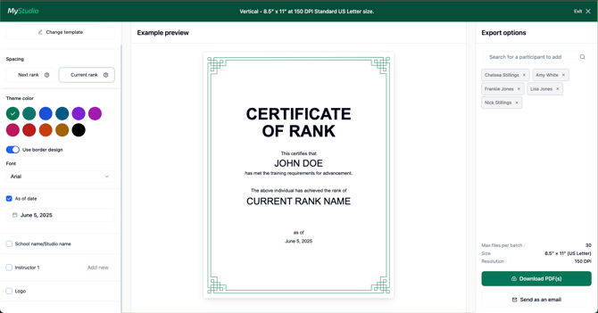 Rank Certificate