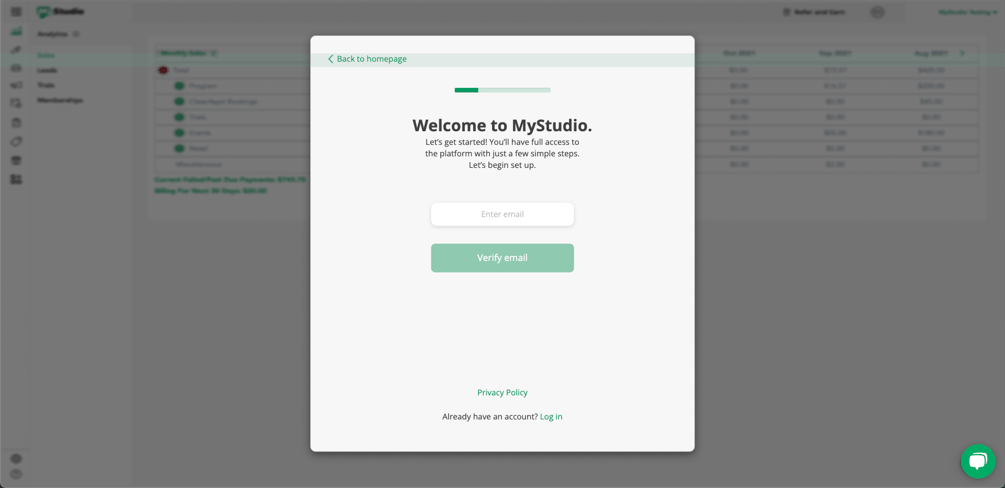 [V1] Creating your MyStudio business account