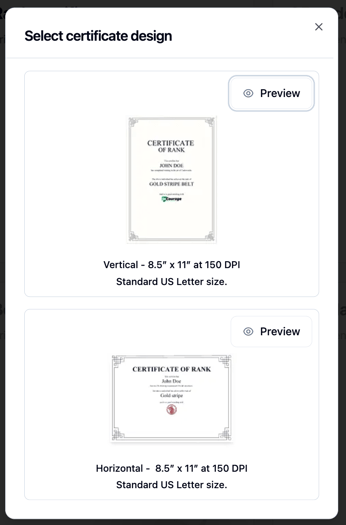 Rank Certificate Designs