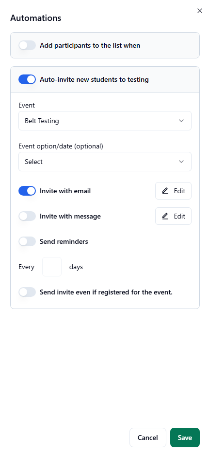 Invite students automatically