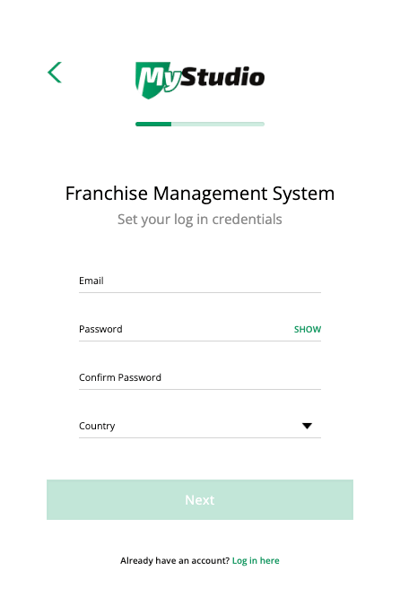 Creating Master Account Step 3 - Creating Login Credentials