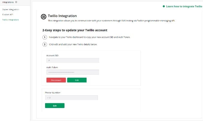 Disconnect and edit number V1