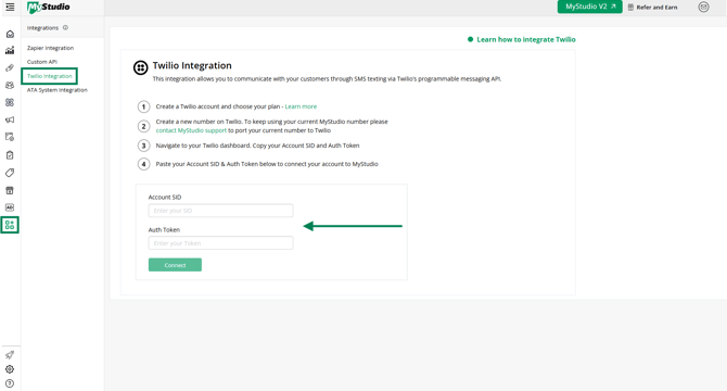 v1 twilio connection
