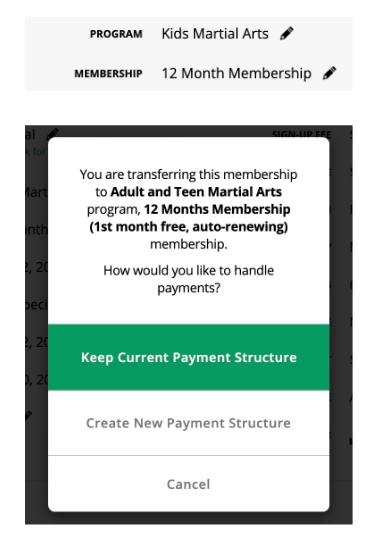 transfer membership