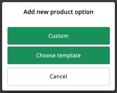 Add new product option