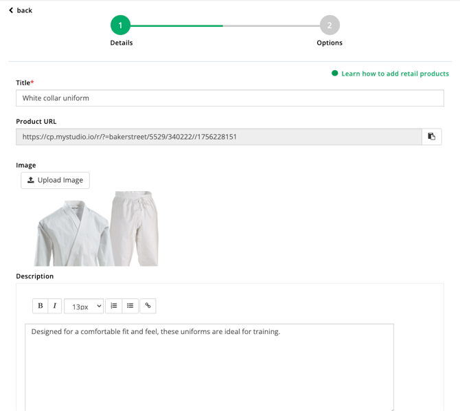 Editting Product Page 1