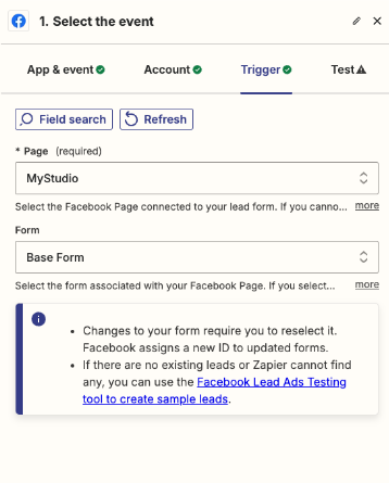 Facebook configure