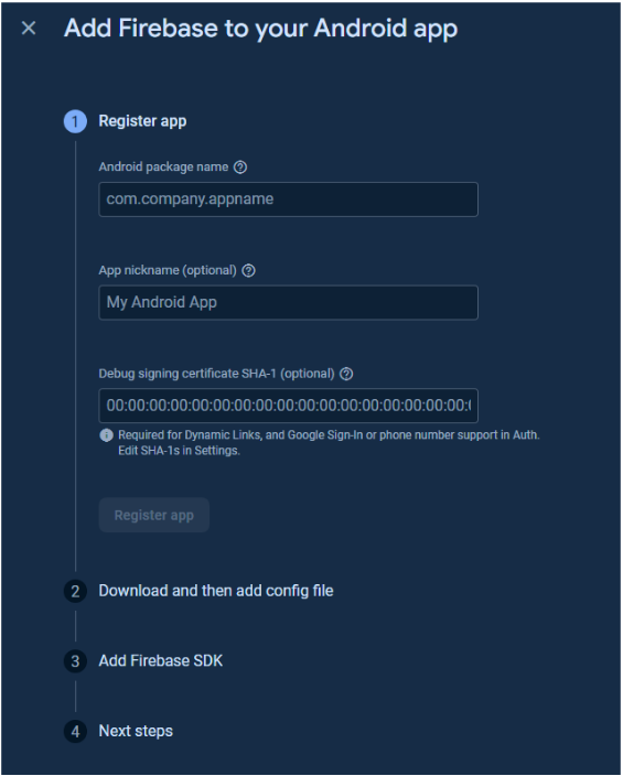 add firebase to android
