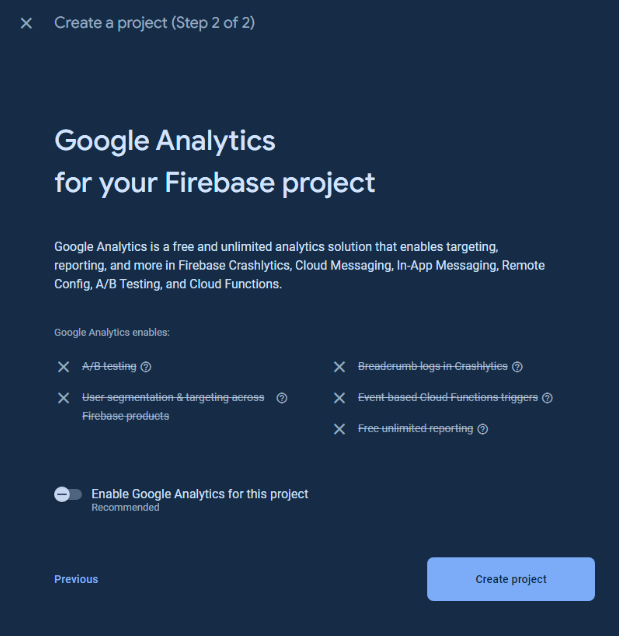 disable google analytics