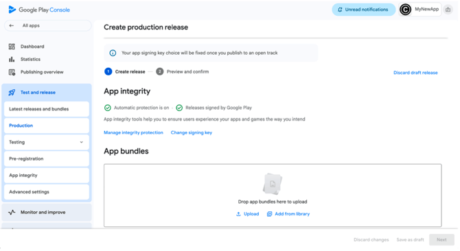 Create production release