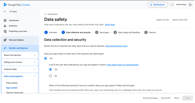Data safety overview