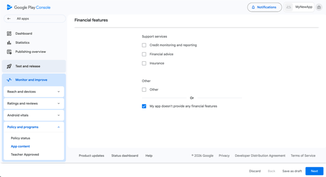 Financial Features