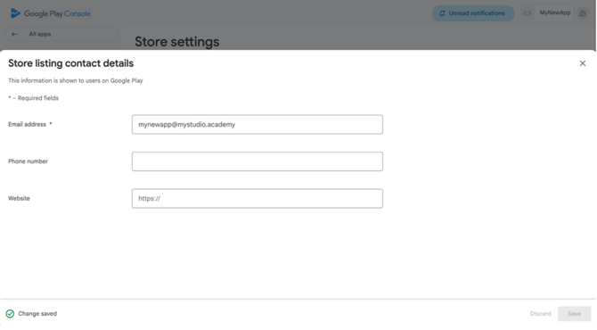 Store contact