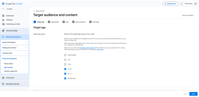 Target audience age