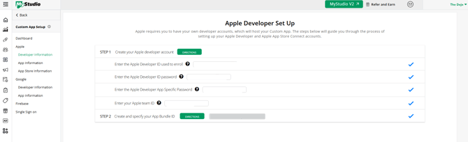 apple developer mystudio