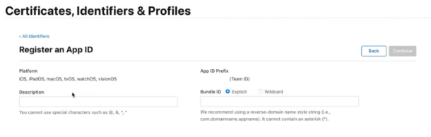 register app id