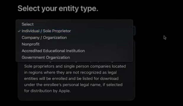 select business entity