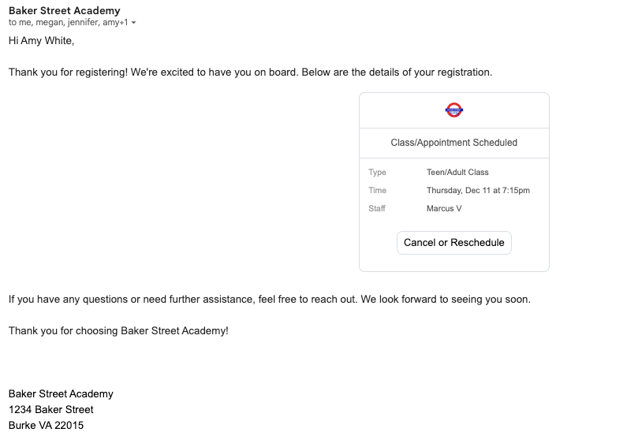 Scheduled Confirmation