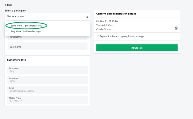 Choose a participant