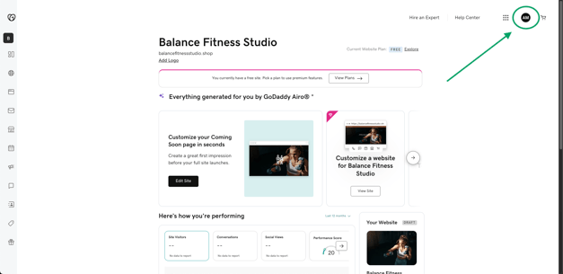 Click Name on Top Right