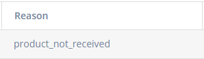 product not received reason
