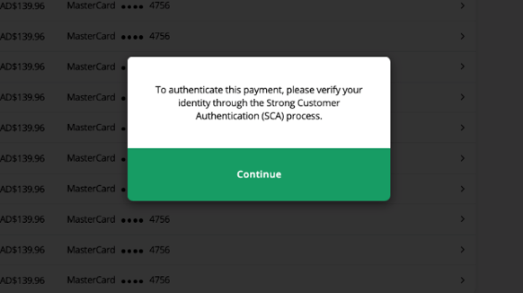 Authentication Popup Message