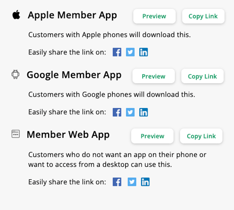 Quick links to share