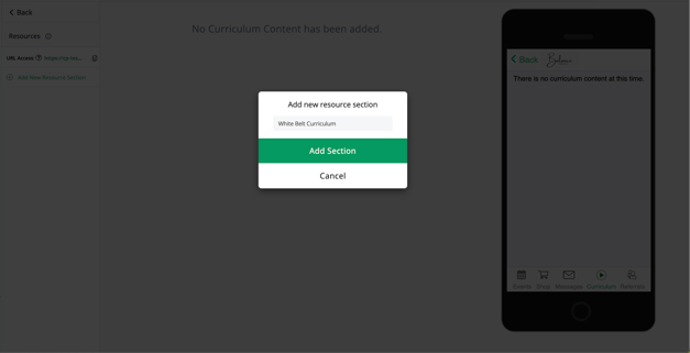 Adding new resource section