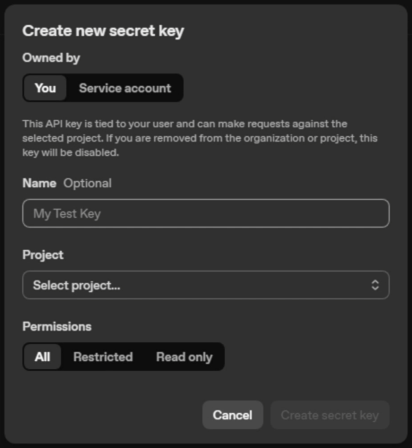 create secret key