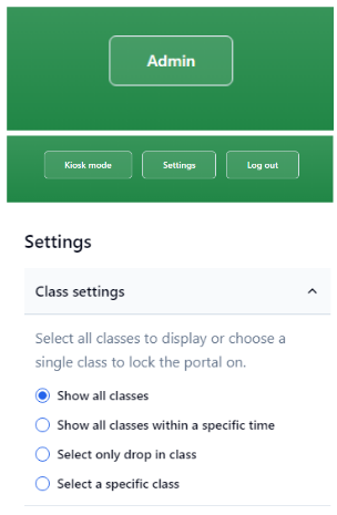 changing class display portal