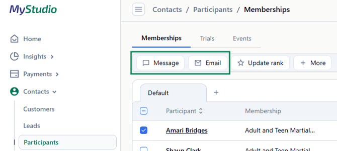 contact membership participants