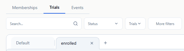 pinned trial participant filters
