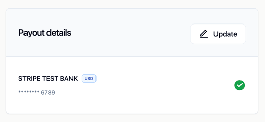 V2 Payment > Settings > Payout details