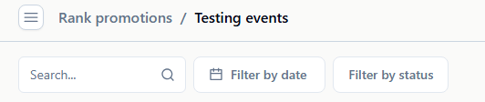 Filter testing events