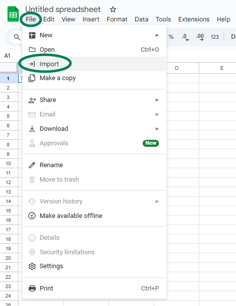 import csv download 1