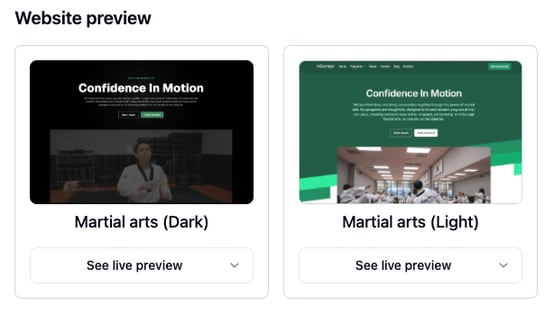 Business Website Pro: See live preview